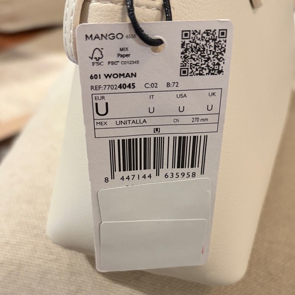 MANGO Off-White Double-Handle Bowling Bag/NWT - Picture 10 of 14